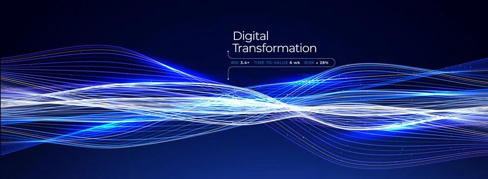 Digital business transformation data network smart communication technology 스톡 일러스트