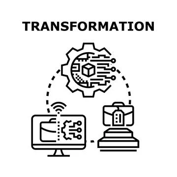 Digital business transformation process via modern technology Stock Illustration