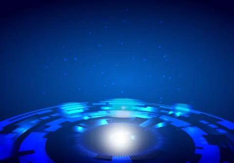 Digital business , vector tech circle and technology background. Illustrazione stock