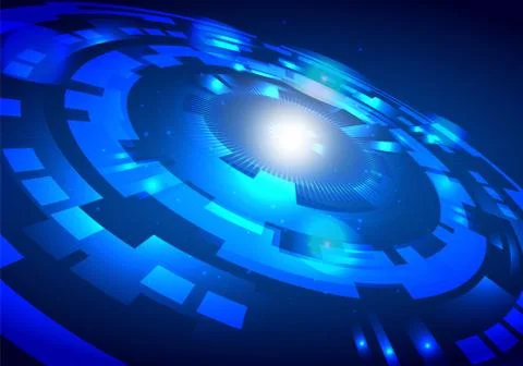 Digital business , vector tech circle and technology background. Illustrazione stock