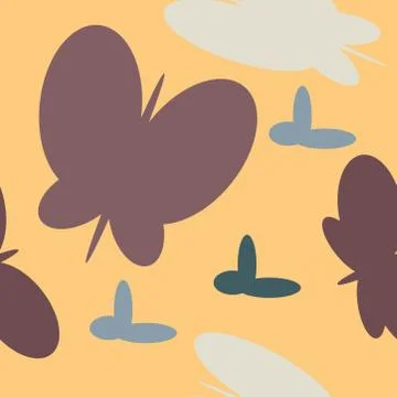 Digital butterfly colourful seamless pattern vector background Stock Illustration