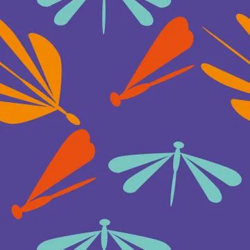 Digital butterfly colourful seamless pattern vector background Stock Illustration