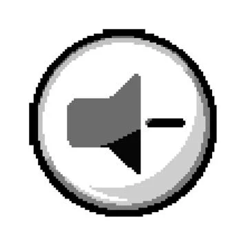 Digital button icon representing lowering audio sound volume Stock Illustration