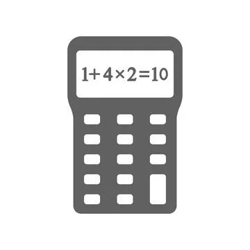 Digital calculator icon. gray vector graphics Stock Illustration