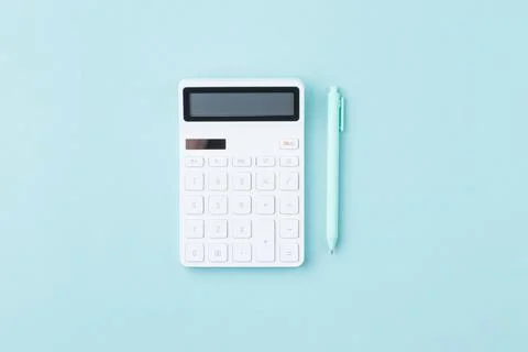 Digital calculator with a pen. Stock Photos