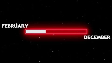 Digital calendar progress bar animation Stock Illustration