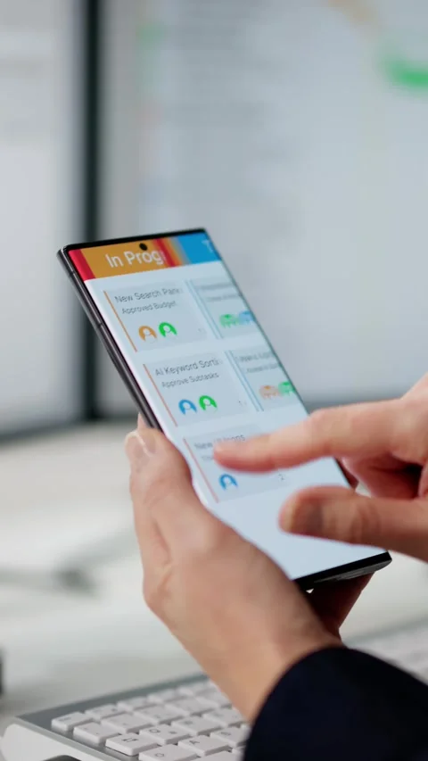 Digital Calendar Schedule Software In Office Stock Footage 264930739