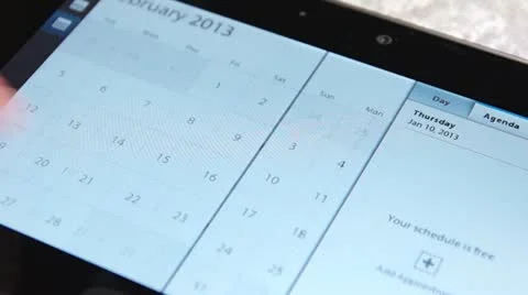 Digital Calendar On Tablet - Full HD Stock Footage 12143844