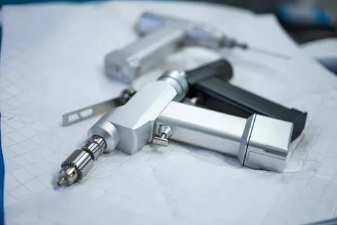 Digital caliper and micrometer tools on a white surface Stock Photos