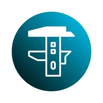 Digital caliper icon measuring engineering precision instrument accuracy te.. Stock Illustration