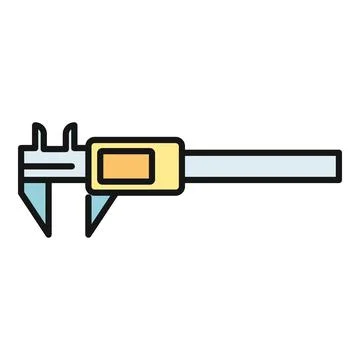 Digital caliper tool for precision measurement icon Stock Illustration