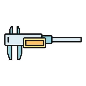 Digital caliper tool representing precision engineering measurement icon Stock Illustration
