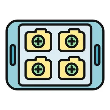 Digital camera app displaying medical images on tablet Stock Illustration