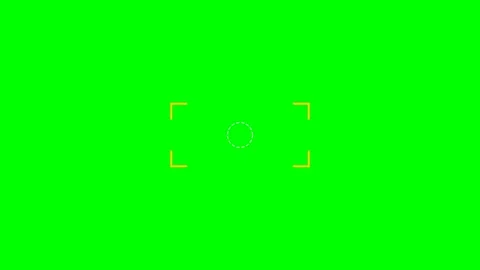 Digital camera autofocus frame overlay isolated on a bright green background Stock Footage 340266660