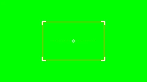 A digital camera autofocus frame overlay on a vibrant chroma key green screen Stock Footage 340902798