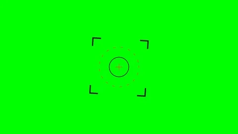 A digital camera autofocus reticle centered on a vibrant green screen backg.. Stock Footage 340264835