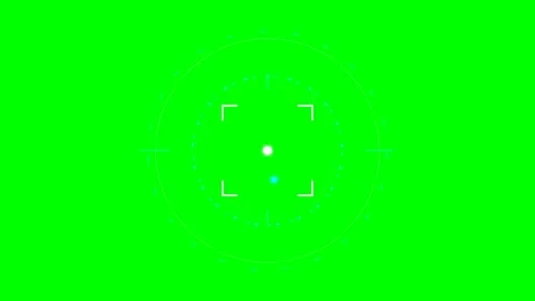 Digital camera autofocus reticle overlay on a bright green background screen Stock Footage 340901545