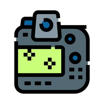 Digital camera back screen with buttons icon 스톡 일러스트