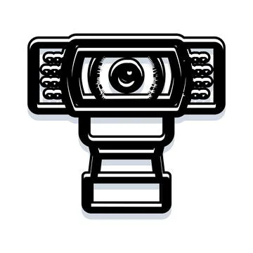 Digital camera broadcasting video conference call communication 库存插图