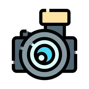 Digital camera capturing moments with flash technology icon Stock Illustration