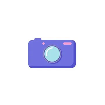 Digital camera colorful flat icon on white background Stock Illustration