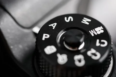 Digital Camera Control Dial Showing Generic Modes Stock Photos