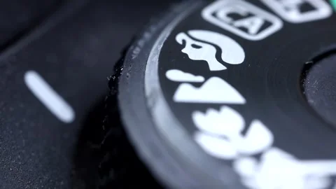 Digital camera control ring. Different shooting modes. SLR mode dial ring Stock Footage 294316691