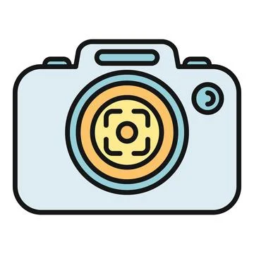 Digital camera device capturing memories focus icon Stock Illustration