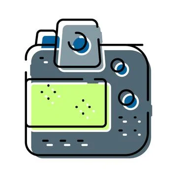 Digital camera device capturing moments and memories concept 스톡 일러스트