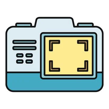 Digital camera device with focus frame icon Stock Illustration