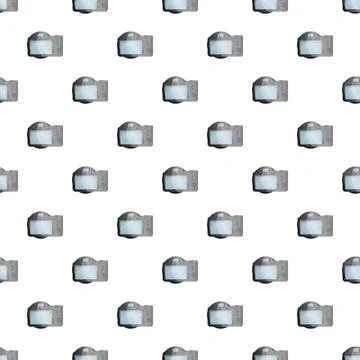 Digital camera devices seamless pattern repeating on white イラスト素材