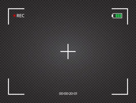 Digital camera display. Camera frame. Viewfinder screen. Photo frame. Black c Stock Illustration