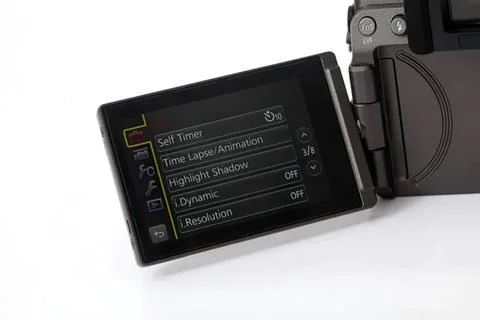 Digital camera display showing settings and options Стоковые фото