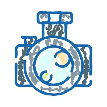 Digital camera doodle with abstract lines illustration 스톡 일러스트