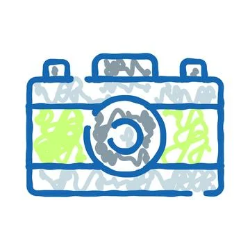 Digital camera doodle creating vibrant memory imagery 스톡 일러스트