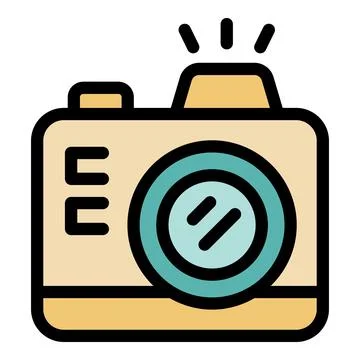 Digital camera flashing, capturing moments with light and style Stock Illustration