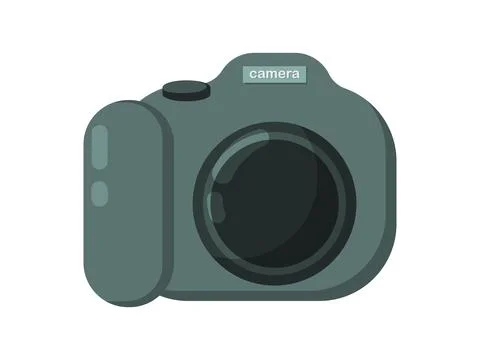 Digital Camera Flat Design Illustration Stock Illustration