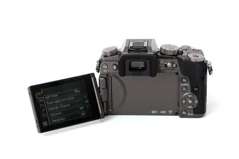Digital camera with flip-out screen for photography Стоковые фото