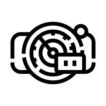 Digital camera focus and lens technology icon Stock Illustration