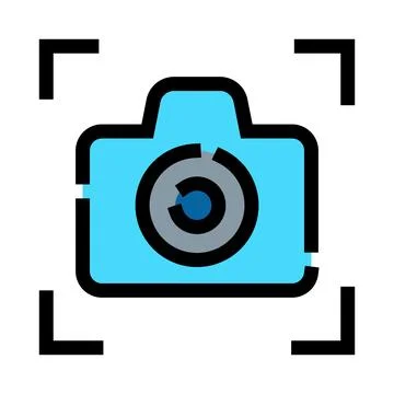 Digital camera focus icon on white background Stock Illustration