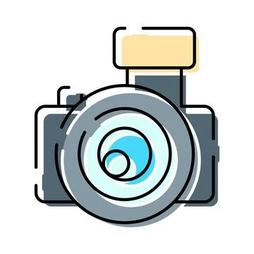 Digital camera icon capturing a creative moment Stock Illustration