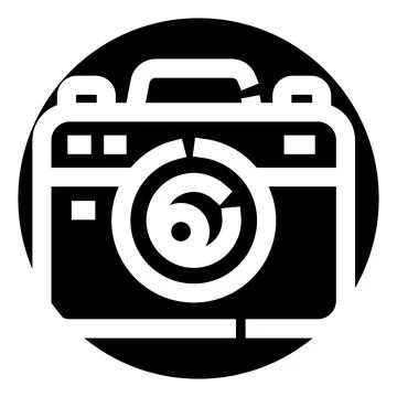 Digital camera icon capturing picture and video content Stock Illustration