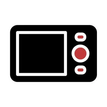 Digital Camera Icon. Flat design of a compact camera. Stock Illustration