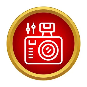 Digital camera icon with settings concept 스톡 일러스트