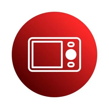 Digital camera icon vector graphic illustration, white outline on red circl.. 스톡 일러스트