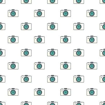 Digital camera icons creating seamless background pattern Stock Illustration