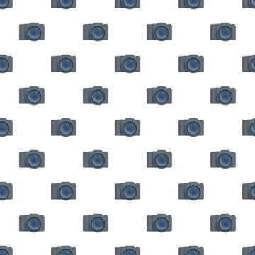 Digital camera icons creating seamless pattern background Illustrazione stock