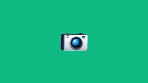 Digital camera icons on green screen background. 4K Stock Footage 340882736
