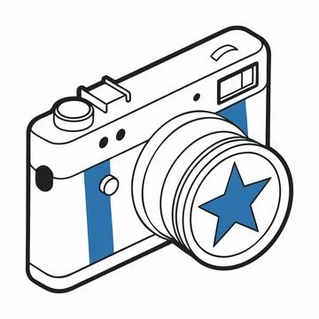 Digital Camera Illustration. Stylized vector image of a camera Stock Illustration