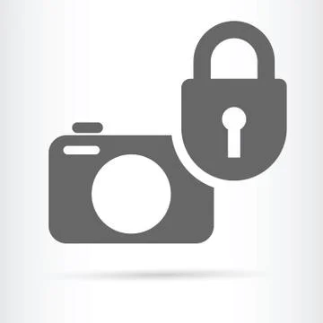 Digital camera image security icon Stock Illustration